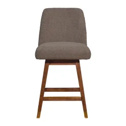 Amelia Upholstered Swivel Stool - Brown