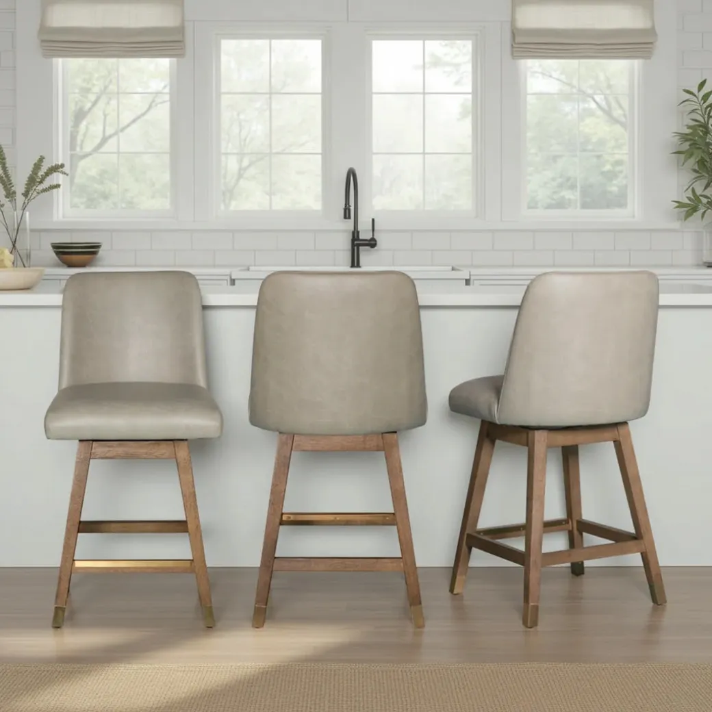 Amelia Upholstered Swivel Stool