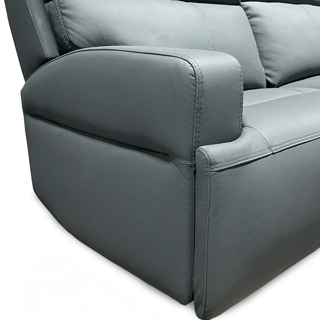 Ariel Leather Power Reclining Sectional with Heat & Massage