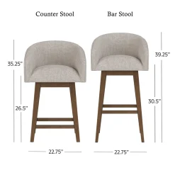 Barrel Bar Stool - Beige