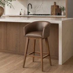 Barrel Bar Stool - Brown
