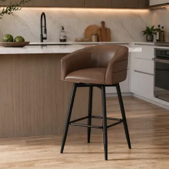 Barrel Bar Stool - Brown