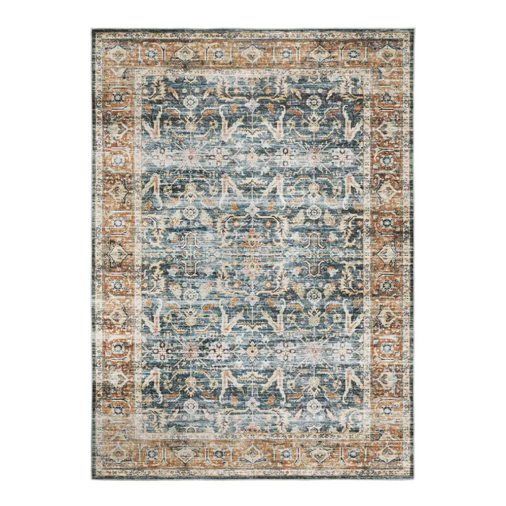 Charleston Blue Washable Rug