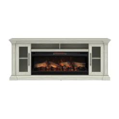 Christopher Media Mantel with Fireplace - 74 Inches