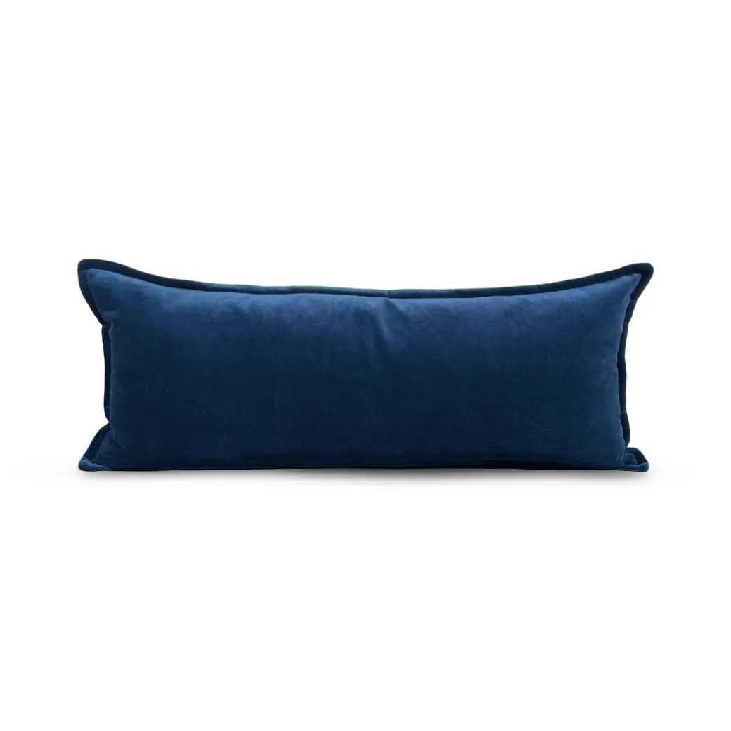 Cotton Velvet Pillow - Blue
