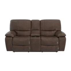 Dylan Leather Power Loveseat with Console