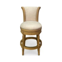Henry Upholstered Swivel Stool - Beige