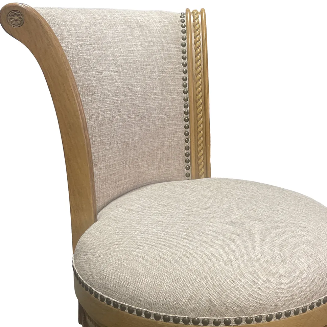 Henry Upholstered Swivel Stool - Beige