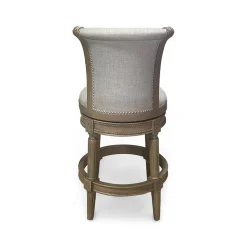 Henry Upholstered Swivel Stool - Gray