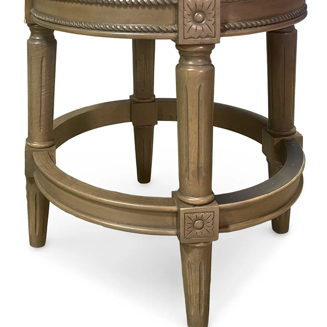 Henry Upholstered Swivel Stool - Gray