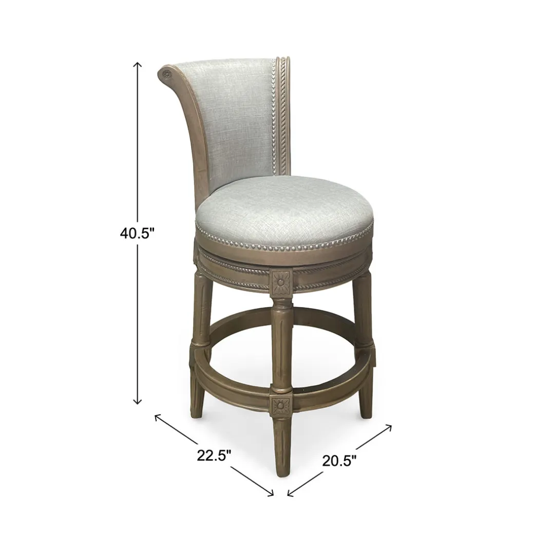 Henry Upholstered Swivel Stool - Gray