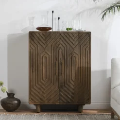 Holmes Mango Wood Artisan Bar Cabinet
