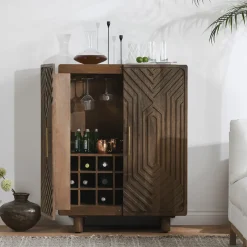 Holmes Mango Wood Artisan Bar Cabinet