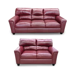 Lacey Leather Sofa and Loveseat