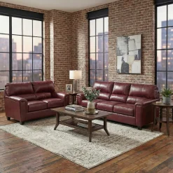 Lacey Leather Sofa and Loveseat