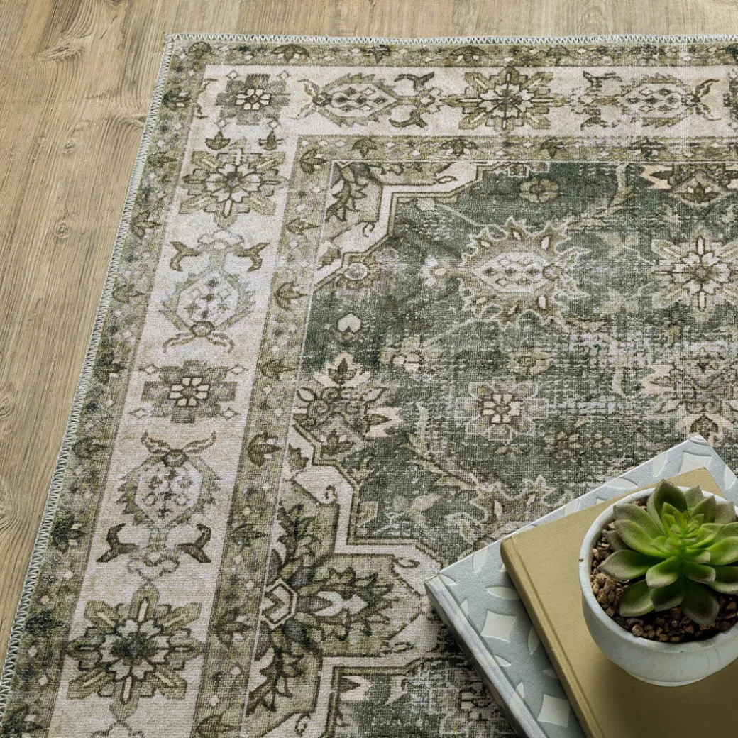 Malibu Olive Washable Rug