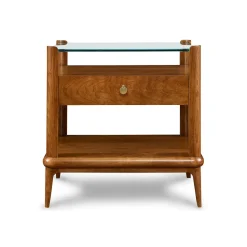Martine Glass Top Nightstand