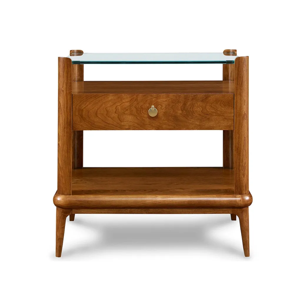 Martine Glass Top Nightstand