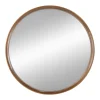 Round Wooden Accent Mirror