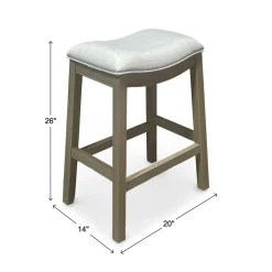 Rylan Upholstered Stool - Gray