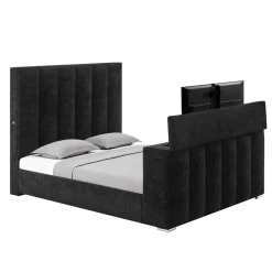 Serenity Upholstered Bed with Speakers