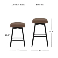 Square Bar Stool - Brown