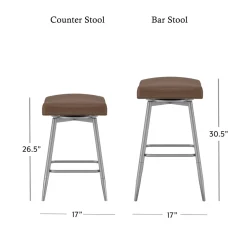 Square Bar Stool - Brown