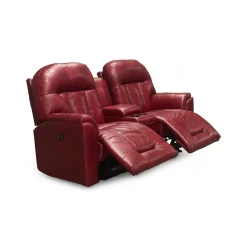 Suitably Leather Power Reclining Loveseat with Console