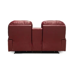 Suitably Leather Power Reclining Loveseat with Console