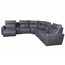 Tahoe Power Reclining Sectional with Chaise - Gray
