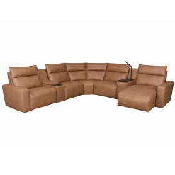 Tahoe Power Reclining Sectional with Chaise - Brown