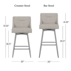 Tapered Bar Stool - Beige